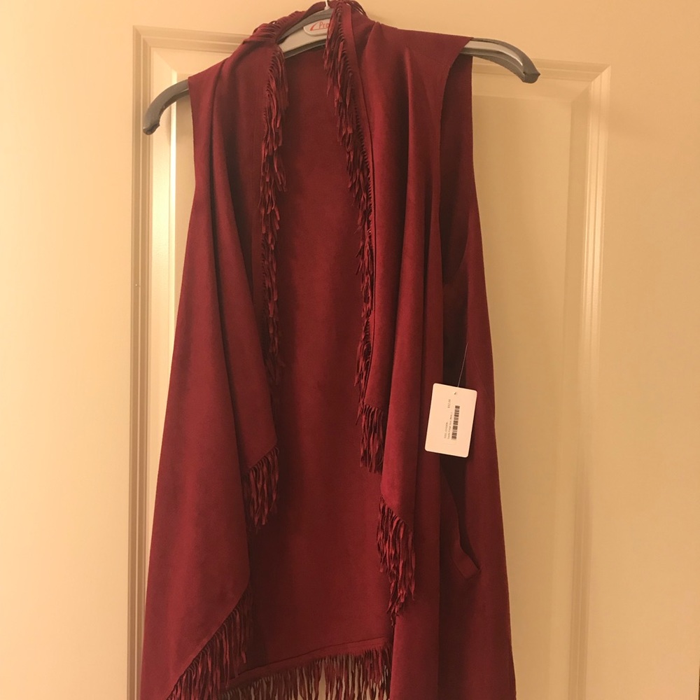 Red fringe vest